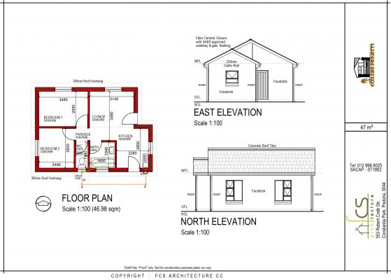 47 m² 2 bed 1 bath