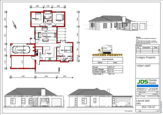 150 m² 3 bed 2 bath 1 garage 1 carport