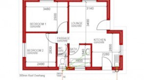 47 m² 2 bed 1 bath 