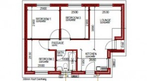 55 m² 3 bed 1 bath